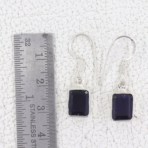 Natural Iolite Silver Earrings