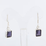 Natural Iolite Silver Earring