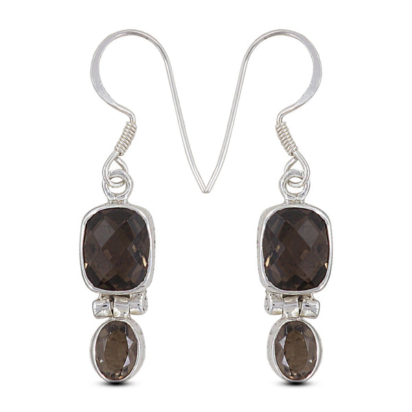 Smoky Quartz Silver Earring