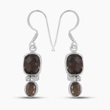Smoky Quartz Silver Earrings