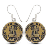 Round Coin Silver Earring