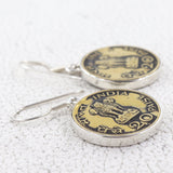 Round Coin Silver Earring