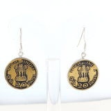 Round Coin Silver Earring