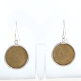 Round Coin Silver Earring