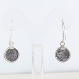 11mm Round Black Coral  925 Sterling Silver Earring