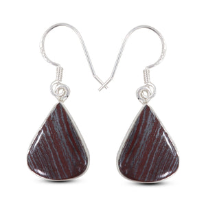 Iron Tigre eye Silver Earring