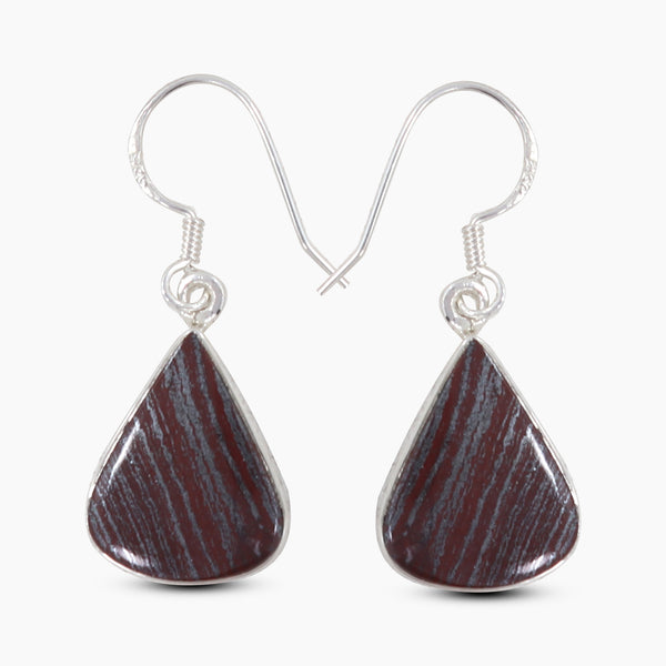 Iron Tigre eye Silver Earrings