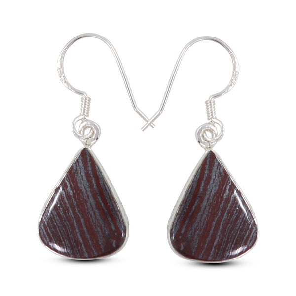 Iron Tigre eye Silver Earring