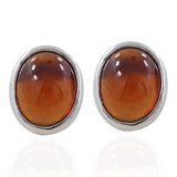 Hessonite Silver Earrings