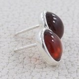 Hessonite Silver Earrings