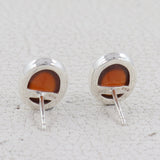 Hessonite Silver Earrings