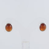 Hessonite Silver Earrings