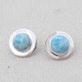 Natural Rainbow Moonstone Silver Earrings