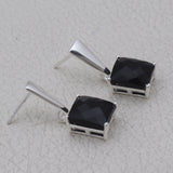 Black Onyx Silver Earrings