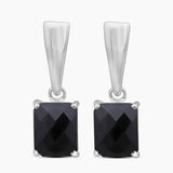 Black Onyx Silver Earrings