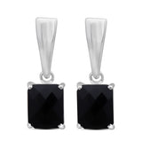 Black Onyx Silver Earrings