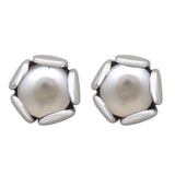 Pearl Stud Silver Earrings