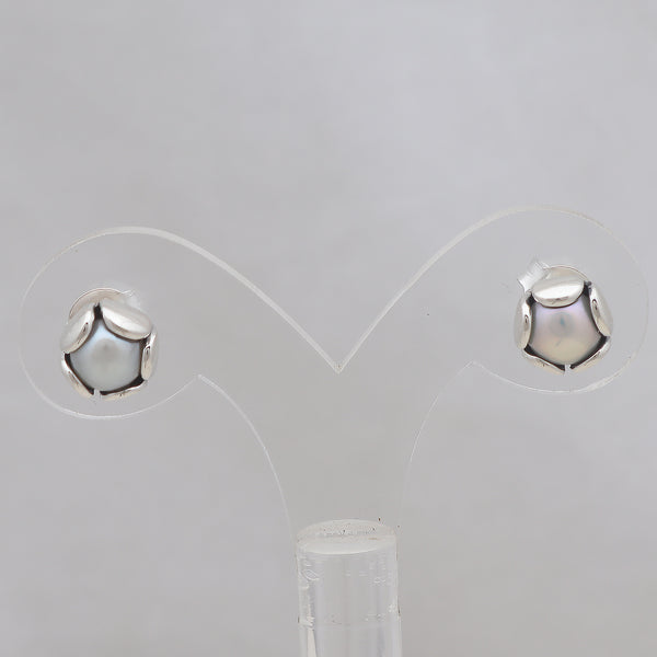 Pearl Silver Studs Earrings