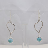 Natural Larimar silver  Earrings