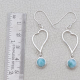 Natural Larimar silver  Earrings