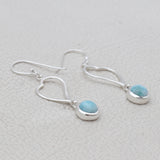 Natural Larimar silver  Earrings