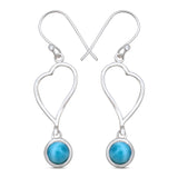 Natural Larimar silver  Earrings