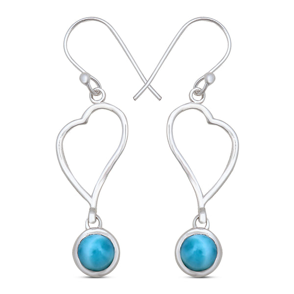 Natural Larimar silver  Earrings
