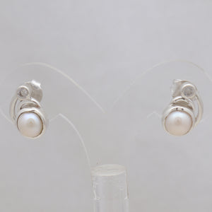 Pearl Silver Studs Earrings
