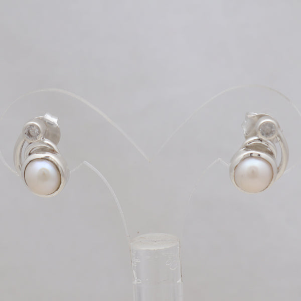 Pearl Silver Studs Earrings