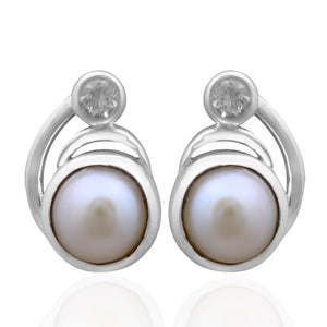 Pearl Silver Studs Earrings