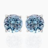 Blue Topaz Silver Studs Earrings