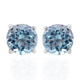 Blue Topaz Silver Studs Earrings