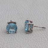 Blue Topaz Silver Studs Earrings