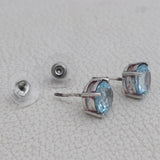 Blue Topaz Silver Studs Earrings