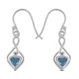 Blue Topaz Silver Earrings