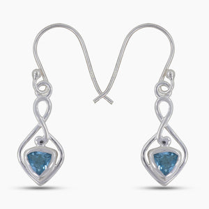 Blue Topaz Silver Earrings