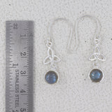 Natural Rainbow Moonstone Silver Earring