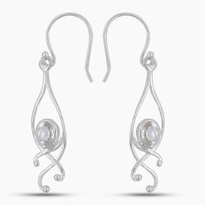 Crystal Silver Earrings