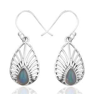 Natural Ethiopian Opal Silver Earring