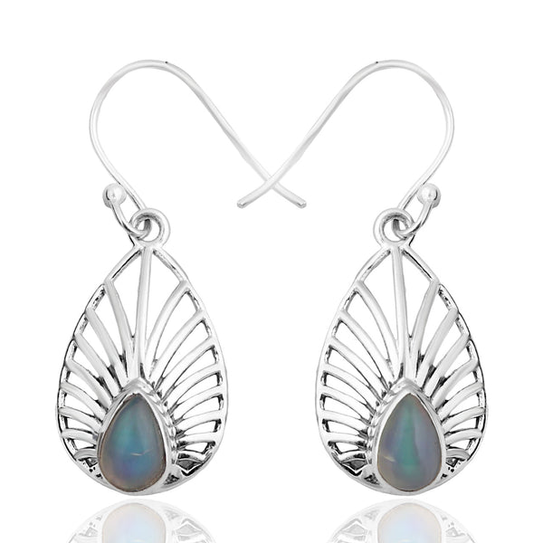 Natural Ethiopian Opal Silver Earring