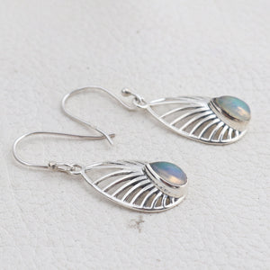 Natural Ethiopian Opal Silver Earring