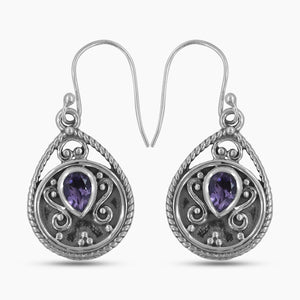 Garnet Silver Earrings