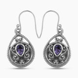 Garnet Silver Earrings
