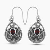 Garnet Silver Earrings