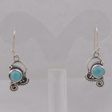 Natural Larimar Silver Earrings