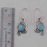 Natural Larimar Silver Earrings