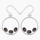 Smoky Quartz Silver Earrings
