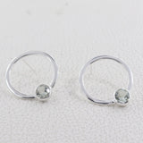 Green Amethyst Silver Earrings