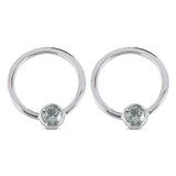 Green Amethyst Silver Earrings