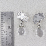 Natural Crystal Silver Earrings